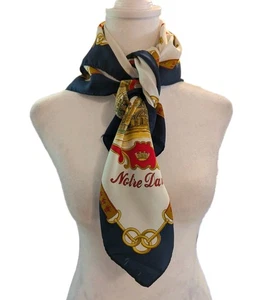 Vtg Fashion Souvenir Scarf Paris France Landmarks Eiffel Tower Louvre European - Picture 1 of 12