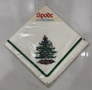 Set 4 tovaglioli in cotone per albero di Natale NOS Spode - Made in England - Foto 1 di 3