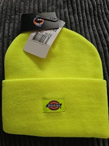 Dickies hellgelbe Sicherheitsfarbe Beanie NEU ONE SIZE - Bild 1 von 3