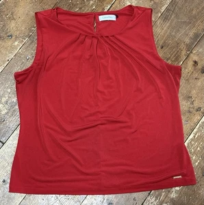 Calvin Klein Cowl Neck Sleeveless Blouse Womens Petite/Small Red - Picture 1 of 6