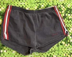 Vintage Runner Up Faded Black Striped Unisex Gym Track Running Shorts As Is - Picture 1 of 10