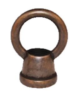 1/2" Cast Metal Plain Loop Colonial Antique Brass Female 1/8 " IP - Picture 1 of 2