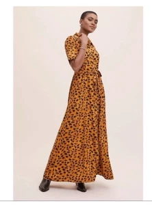 Neu mit Etikett Anthropologie Porridge Tiermotiv Vianne Maxi Shirtkleid Größe 14 - Bild 1 von 11