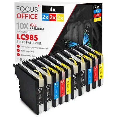 10x Kompatibel Patronen für Brother LC985 DCP-J125 MFC-J415W MFC-J265W MFC-J220 - Bild 1 von 4