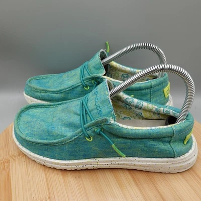 Zapatos Hey Dude Niños Y5L6 Wally Juventud Cambray Gamer Verde azulado cómodo sin cordones 130138360 Foto 1 de 4