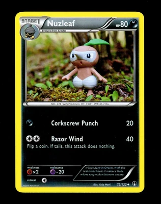 2016 Pokemon NUZLEAF Breakpoint ALIGNMENT INK ERROR Shift Misprint Card 72/122 - Image 1 of 4