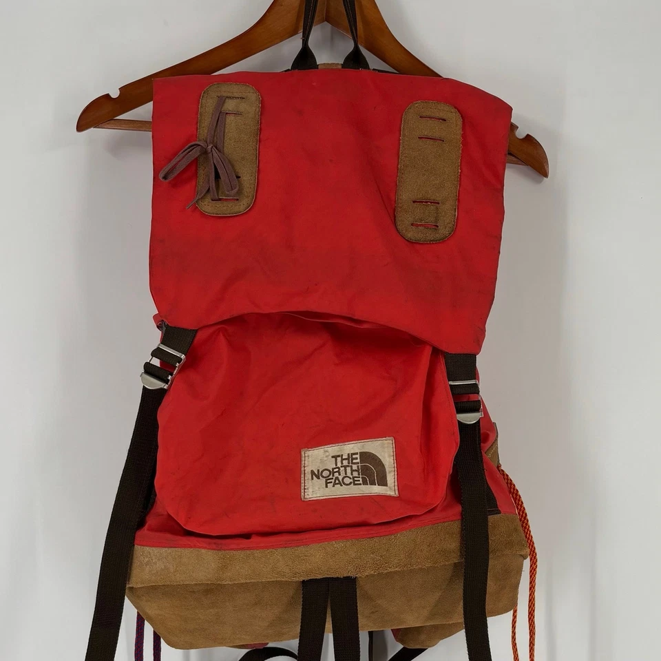 Mochila de Senderismo The North Face Vintage Años 70 Tear Drop Naranja RARA Verdadera De Colección Foto 1 de 4