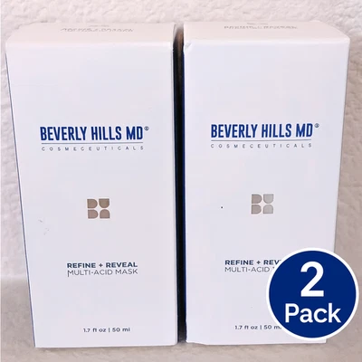 2 Beverly Hills MD Refine + Reveal Mascarilla Multiácida para Piel Envejecida - Nueva y Sellada Foto 1 de 4