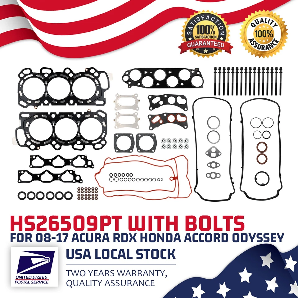 Juego de juntas de culata Direct Fit para Honda Crosstour 2012-2015 OEM + pernos HS26509PT Foto 1 de 4