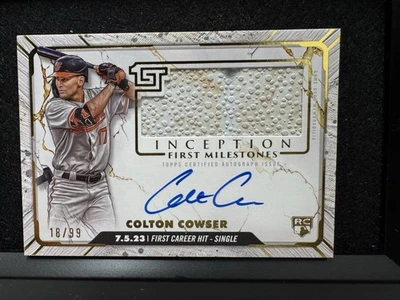 2024 Topps Inception Colton Cowser First Milestones relíquias automáticas /99 Orioles controle remoto - Imagem 1 de 2