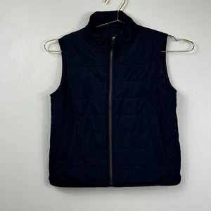 J. Crew Boys Navy Blue Crewcuts Puffer Vest Size S Small 6 - 7 Full Zip Pockets - Picture 1 of 12