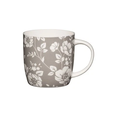 Juego de 4 tazas florales grises Kitchencraft China Foto 1 de 4