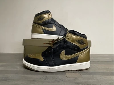 Nike Air Jordan 1 ретро высоты OG кроссовки черное золото DZ5485-071 мужской размер 9 новый - Изображение 1 из 4