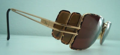 Vintage 1980s Cazal Germay Uniusex Sunglasses-Gold Brown - Image 1 of 4
