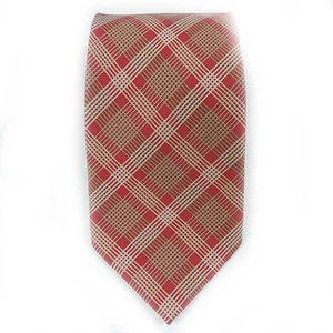 Corbata de seda a cuadros blancos salmón Laurant Benon 3,75 x 59 - Imagen 1 de 2