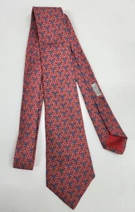 Hermes Silk 7084 OA Red Blue Equestrian Belt Mens Tie Made in France  - Picture 1 of 5