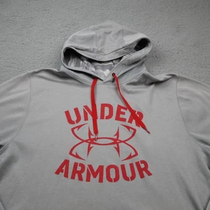 Under Armour Hoodie Mens Medium Gray Sweatshirt Long Sleeve Pullover Coldgear - Picture 1 of 8