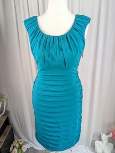 Coast Turquoise Ruched Body on Dress, Size 10 Nikita Ruched Dress - Picture 1 of 9