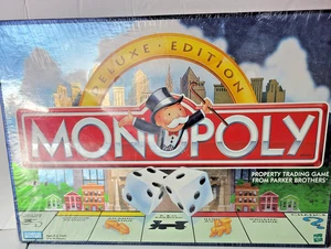 1995 Monopoly Deluxe Edition Board Game GOLD Tokens LN Open Box Contents Sealed - Picture 1 of 4