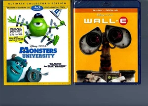 DISNEY BLU-RAY 3D + BLU-RAY: WALL E & MONSTERS UNIVERSITY ULTIMATE COLLECTOR NEW - Picture 1 of 1
