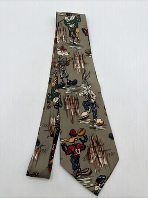 Corbata deportiva de seda vintage 1993 Warner Brothers Looney Toons Bugs Bunny Taz Foto 1 de 3