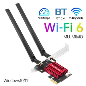 Adaptateur AX900 PCIe WiFi 6 Carte 2.4G 5G Bluetooth Wifi pour Bureau Windows 10/11 - Photo 1/6