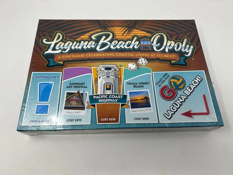 Laguna Beach Opoly Monopoly GAME Limited Edition Board GAME
