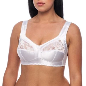 Minimizer Plus Size Wirefree Wireless Sleep Unlined Full Coverage Shiny Lace Bra - Picture 1 of 19