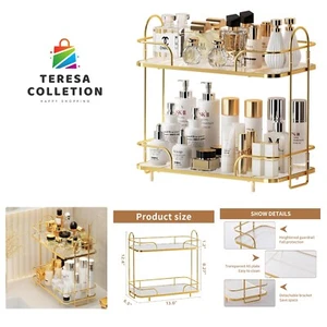 2 Ebenen Ecke Badezimmer Theke Organizer, Kosmetik Hautpflege Organizer, Bad... - Bild 1 von 8