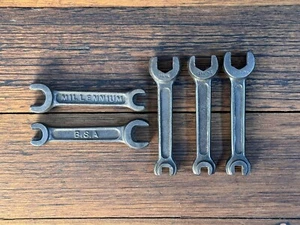 Vintage Lot x5 Bicycle Motorcycle Spanners BSA Millennium HEALING Sterling #7 - Picture 1 of 5