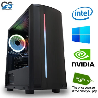 Gaming Rápido PC Intel Quad Core i7 16GB RAM GTX 1650 1TB SSD - Windows 10 Wi-Fi - Imagen 1 de 4
