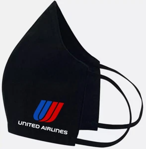 United Airlines - Copri Maschera Fashion 2 Strati + Tasca Personalizzata Made in US - Foto 1 di 1