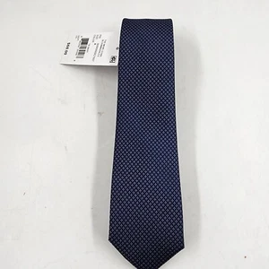 The Men's Store at Bloomingdale's Classic Silk Tie Men's 6 Navy Square Pattern - Picture 1 of 8