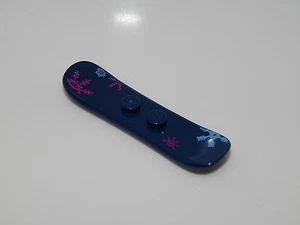 Lego Dark Blue Minifig, Utensil Snowboard Small with Blue and Pink Snowflakes - Picture 1 of 1