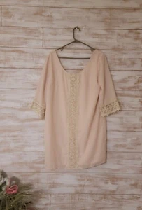 NWT Ark & Co Dress Womens Sz L Blush And Lace Alter'd State - Picture 1 of 13