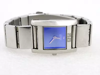 WORKS Storm of London Tank Watch J10712 Diamond Blue Dial 21mm Women Stainless - image 1 of 4