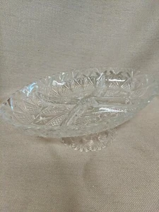 Crystal Oval Pedastal Dish w/ Four Sections - France - Picture 1 of 6