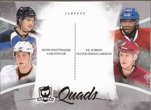 SUBBAN, EKMAN-LARSSON, FWOLER & SHATTENKIRK 2010-11 The Cup Quads Rookie Proof 