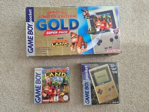 Limited Edition Nintendo Game Boy pocket Gold Super Pack with Donkey Kong Land - Picture 1 of 6