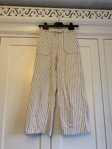 Zara White And Beige Pin Stripe Trousers Age 9