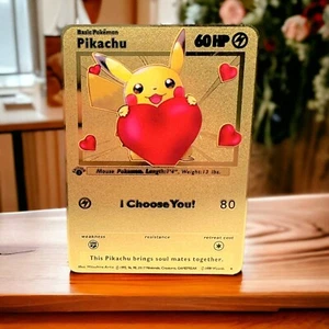 Pikachu I Choose You, Carta Pokémon Metallo Dorato Arte da Collezione/Regalo/Esposizione - Foto 1 di 2