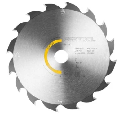 Festool Lame de Scie Circulaire Hw 168x1, 8x20 PW16 Wood Rip Cut pour TS60 - Photo 1/2