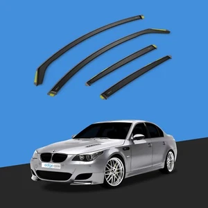 BMW 5 Series E60 2003-2010 4 Door Saloon Wind Deflectors 4pc Tinted - Picture 1 of 10