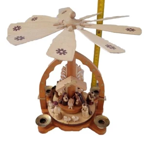 Erzgebirge Pyramide Original Aufkleber ca. 25 cm hoch Weihnachtsdeko DDR Holz - Bild 1 von 14