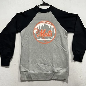 Vintage 80s Mets New York Sweatshirt Small USA Made NOS! Blend MLB Gray Black - Picture 1 of 6