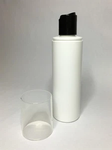 Empty 200ml Over Cap Bottles With Black Disc Top Cap *ANY AMOUNT* - Picture 1 of 4