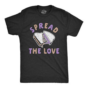 Mens Spread The Love T Shirt Funny Peanut Butter Jelly Sandwich Graphic Tee For