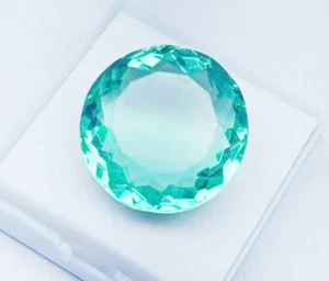 AA 15-18 Ct Natural Brazilian Round Cut Green Topaz Certified Loose Gemstone - Picture 1 of 7