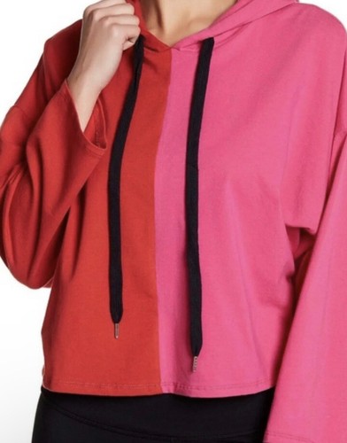 Felpa con cappuccio Good Luck Gem Nordstrom donna taglia XL San Valentino rosa ritagliata rossa NUOVA