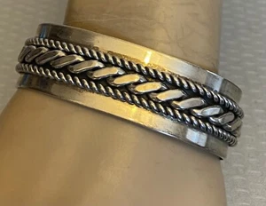 Tom Hawk Navajo Native American Sterling Silver Cuff Bracelet Layered Heavy 51g - Picture 1 of 12